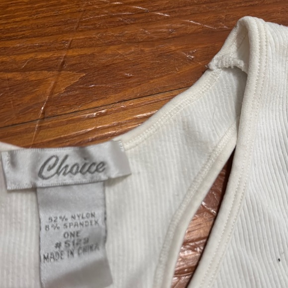 White Ribbed Tank Top - Picture 2 of 3